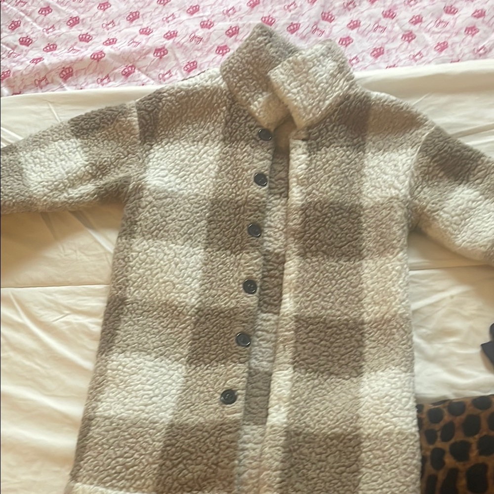 Plaid Sherpa Coat